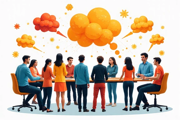 Abstract illustration representing teamwork and collaborative innovation