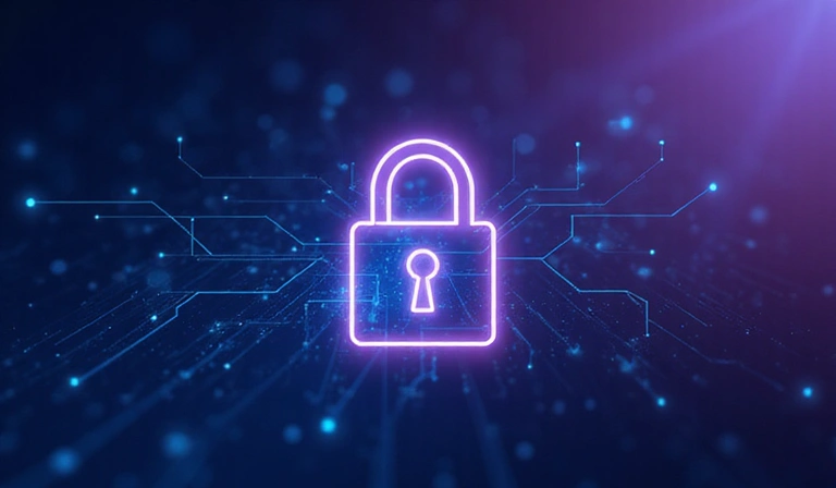 Digital lock icon representing data security and privacy protection