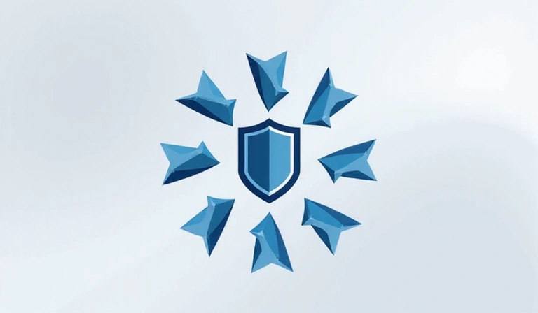 Shield icon with arrows indicating controlled data flow, symbolizing data sharing policies
